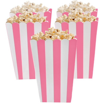 Hellrosa gestreifte Popcorn-Boxen - Partydekoration - Bellefete.ch