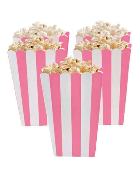 Hellrosa gestreifte Popcorn-Boxen - Partydekoration - Bellefete.ch