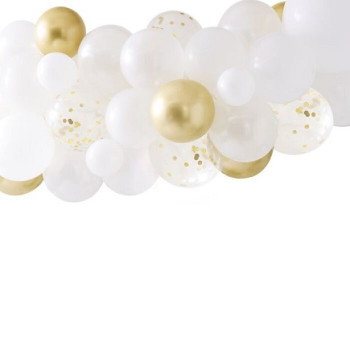 Arco di palloncini Bianco e Cromato Oro - Decorazione di festa - Bellefete.ch 2