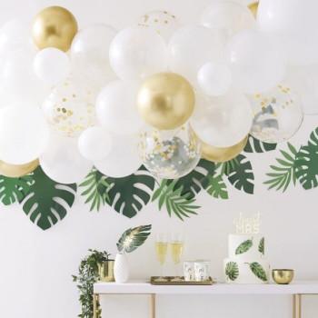 Arco di palloncini Bianco e Cromato Oro - Decorazione di festa - Bellefete.ch