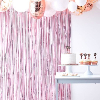Partyvorhang mit Fransen hellrosa - Partyartikel - Bellefete.ch