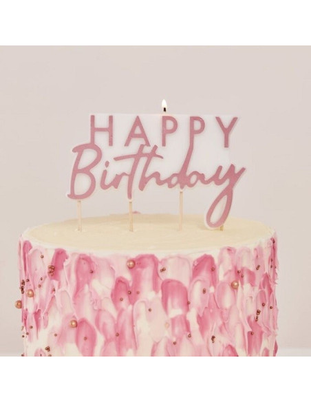 Candela Buon Compleanno Rose gold - Decorazione torta elegante - Bellefete.ch Candela Buon Compleanno Rose gold - Decorazione torta elegante - Bellefete.ch