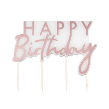 Candela Buon Compleanno Rose gold - Decorazione torta elegante - Bellefete.ch 2