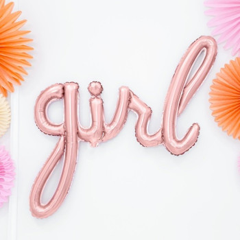 Ballon en aluminium Rose Gold "Girl" - Décorations baby shower en Suisse - Bellefete.ch