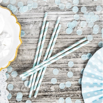 Pailles de fête à rayures Bleu Clair - Articles de fête - Bellefete.ch 2