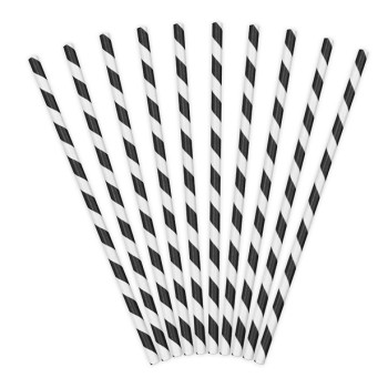 Pailles à rayures Noir et Blanc - Bellefete.ch - Suisse - Décorations de table 2