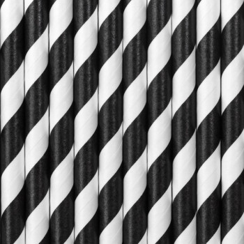 Pailles à rayures Noir et Blanc - Bellefete.ch - Suisse - Décorations de table