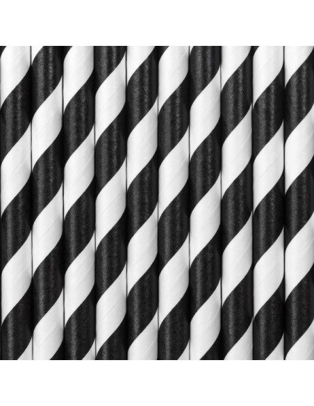 Pailles à rayures Noir et Blanc - Bellefete.ch - Suisse - Décorations de table