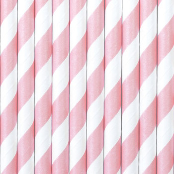 Cannucce Rosa Chiaro a righe - Decorazione di festa - Bellefete.ch - Svizzera