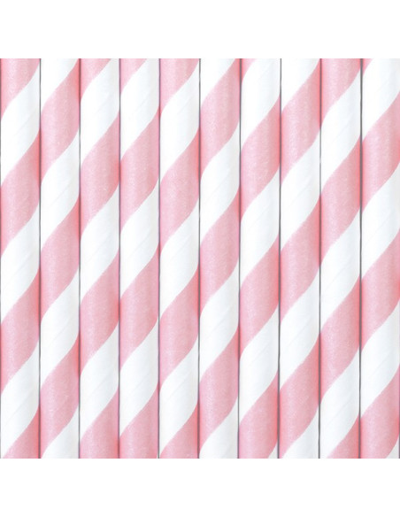 Pailles Rose Clair à rayures - Déco de fête - Bellefete.ch - Suisse