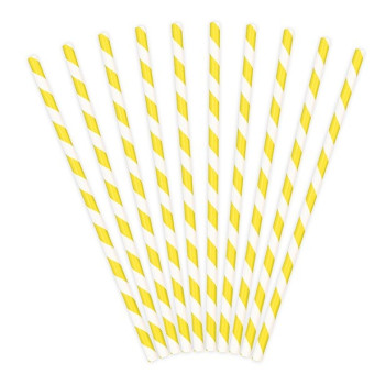 Pailles de fête à rayures Jaune - Accessoire vaisselle fête et célébration - Bellefete.ch 2