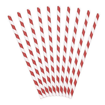 Pailles en papier à rayures Rouge - Déco de table - Vaisselle jetable - Bellefete.ch - Suisse 2