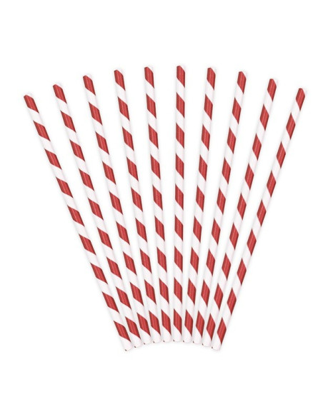 PAILLES EN PAPIER RAYURES ROUGE PAILLES EN PAPIER RAYURES ROUGE
