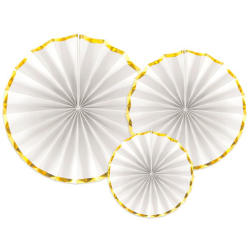Decorazioni a ventagli in Bianco e Oro - Decorazione di festa - Bellefete.ch