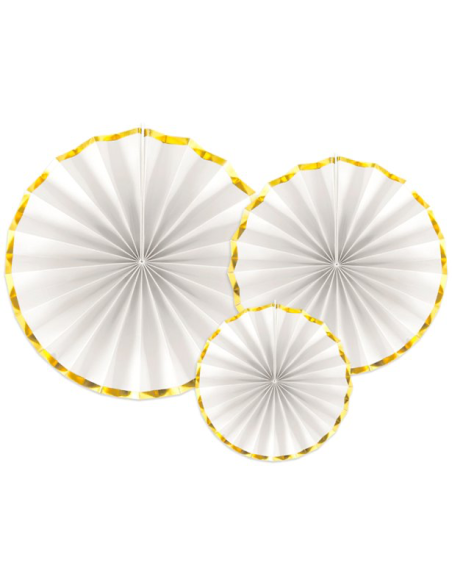 Decorazioni a ventagli in Bianco e Oro - Decorazione di festa - Bellefete.ch