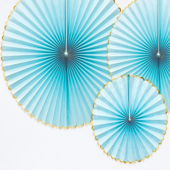 Decorazioni di ventagli in Azzurro e Oro - Decorazione Compleanno Adulti e Bambini - Bellefete.ch 2