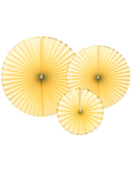 Fächerdekorationen in Gelb und Gold - Geburtstagsdekoration Erwachsene und Kinder - Bellefete.ch