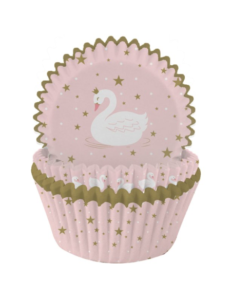 75 Muffinformen Weißer Schwan - Schwan-Cupcake-Boxen - Einweg-Partygeschirr - Bellefete.ch