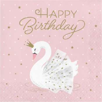 16 Tovaglioli di compleanno Cigno Bianco - Decorazione per feste per bambini - Bellefete.ch