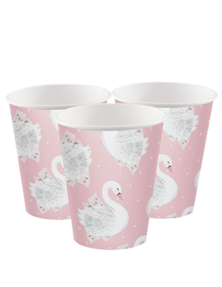 8 Bicchieri da festa Cigno Bianco - Decorazione Compleanno e Battesimo - Bellefete.ch - Più di 50 Temi di Festa per Bambini
