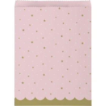 10 Sachets de fête en papier Rose et Doré - Emballage cadeaux d'anniversaire - Bellefete.ch
