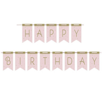 Girlande Geburtstagsfeier Rosa und Gold - Partydekoration für Kinder - Bellefete.ch
