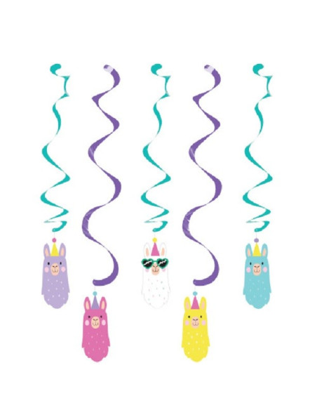 5 Decorazioni per feste da appendere Lama - Sospensioni di compleanno per bambini - Bellefete.ch