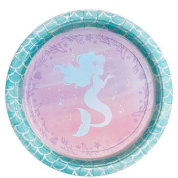 8 Piatti per feste Mermaid Mermaid - Decorazione da tavola per festa sotto il mare - Bellefete.ch