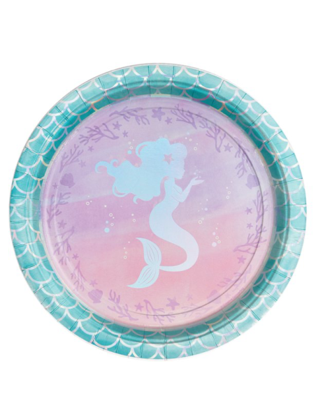 8 Piatti per feste Mermaid Mermaid - Decorazione da tavola per festa sotto il mare - Bellefete.ch