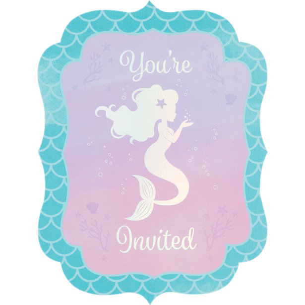 cartes d'invitation anniversaire mermaid sirene