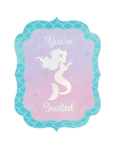 Inviti di compleanno Mermaid Mermaid - Tema sirena per festa per bambini | BelleFete.ch