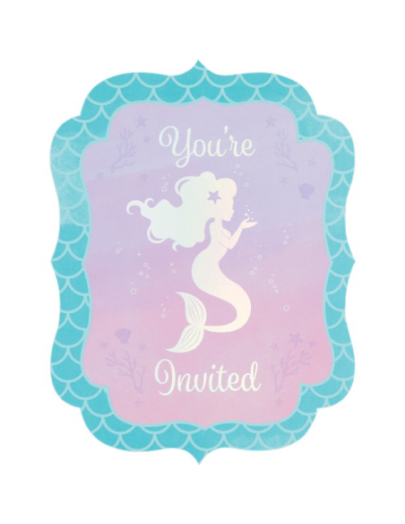 Inviti di compleanno Mermaid Mermaid - Tema sirena per festa per bambini | BelleFete.ch