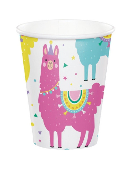 8 Bicchieri di compleanno Lama - Decorazione per feste per bambini - Bellefete.ch - Più di 50 temi per feste per bambini