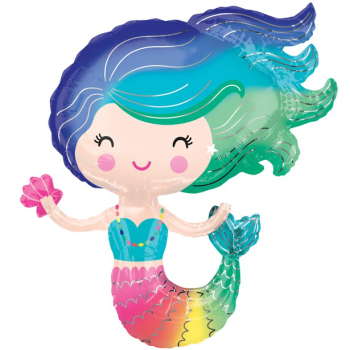 Palloncino gigante in alluminio Sirena - Decorazione per feste a tema - Bellefete.ch - Più di 50 temi per feste per bambini