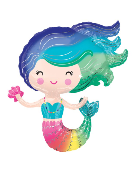 Palloncino gigante in alluminio Sirena - Decorazione per feste a tema - Bellefete.ch - Più di 50 temi per feste per bambini