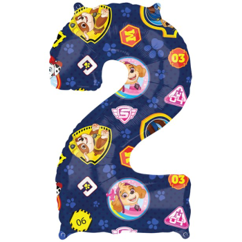 Ballon Nummer „2“ Pat' Patrouille – Babygeburtstagsdekoration zum Thema Pat' Patrouille - Schweizer Shop BelleFete.ch