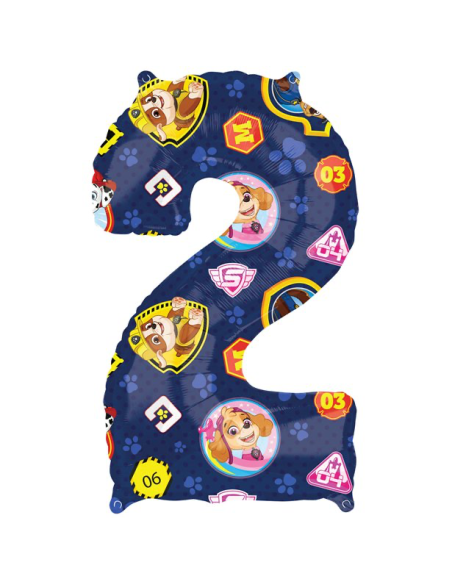 Palloncino numero “2” Pat' Patrouille – decorazione compleanno bambino sul tema Pat' Patrouille - Negozio svizzero BelleFete.ch