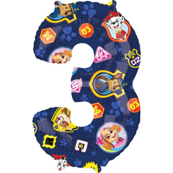 PALLONCINO NUMERO 3 COMPLEANNO PAW PATROL