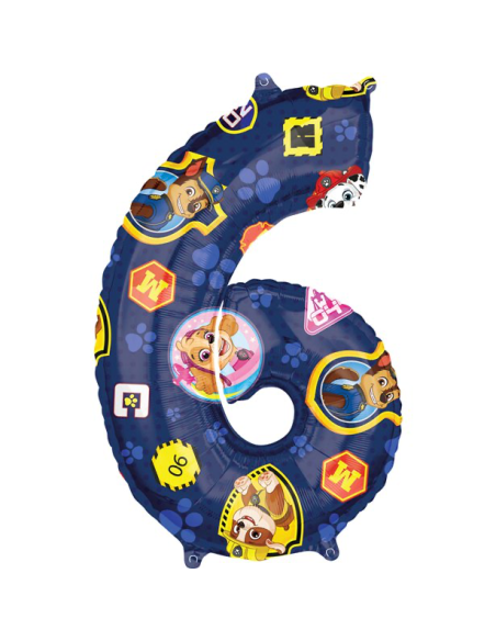 Großer Ballon Nummer "6" Pat' Patrouille - Geburtstagsparty Dekoration - Bellefete.ch