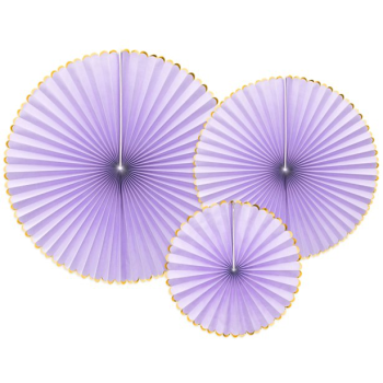 Decorazioni di ventagli in Lilla e Oro - Decorazione Compleanno Adulti e Bambini - Bellefete.ch