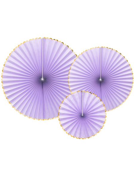 Decorazioni di ventagli in Lilla e Oro - Decorazione Compleanno Adulti e Bambini - Bellefete.ch