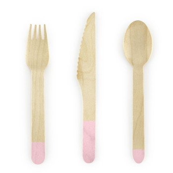 Posate in legno naturale Rosa chiaro - Decorazione della tavola naturale - Bellefete.ch