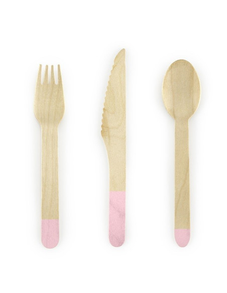 Posate in legno naturale Rosa chiaro - Decorazione della tavola naturale - Bellefete.ch