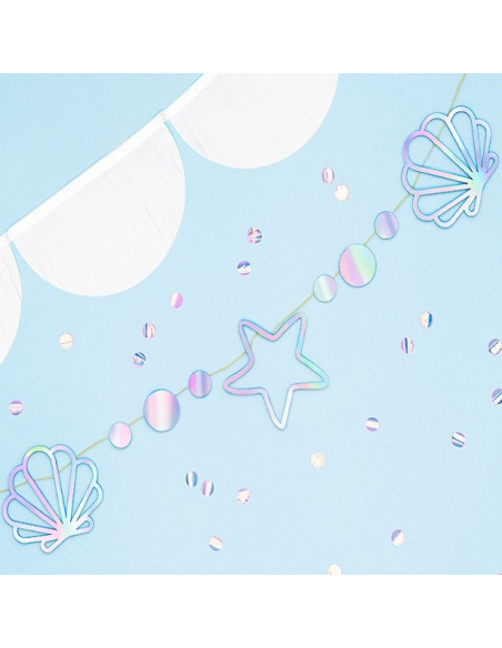 Girlande Geburtstag Meerjungfrau mit Iris-Effekt - Kinderparty Dekoration - Bellefete.ch