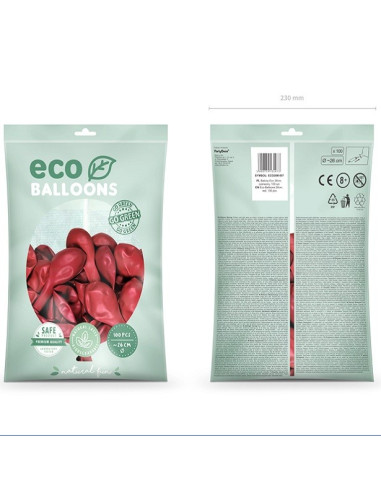 BALLONS METALLIQUES ROUGE BIODEGRADABLES