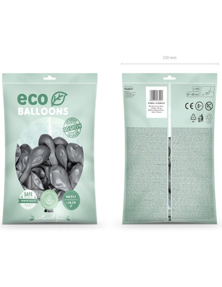 ÖKOLOGISCHE SILBERNE LATEXBALLONS