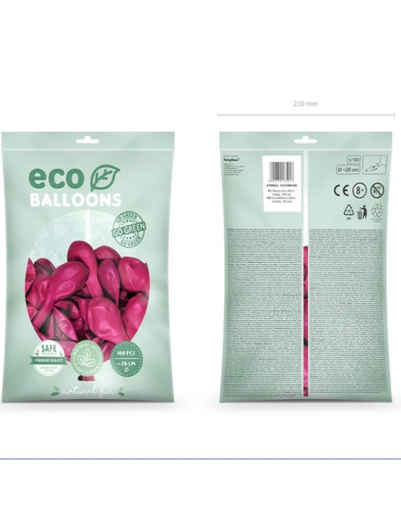 FUCHSIA BIOLOGISCH ABBAUBARE LATEXBALLONS