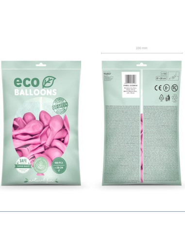 ROSA BIOLOGISCH ABBAUBARE LATEXBALLONS