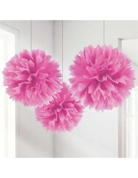 Pompon decorativi per feste in carta Rosa Leuft, decorazione colorata appesa - Negozio svizzero