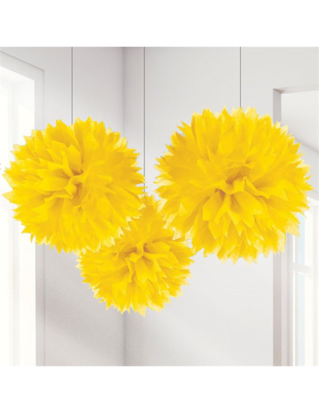Pompons de fête décoratifs en papier Jaune - Articles de fête - Bellefete.ch Pompons de fête décoratifs en papier Jaune - Articles de fête - Bellefete.ch